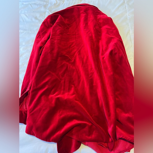 The Territory Ahead Women’s Button Down Velour Shirt Red - Picture 2 of 4